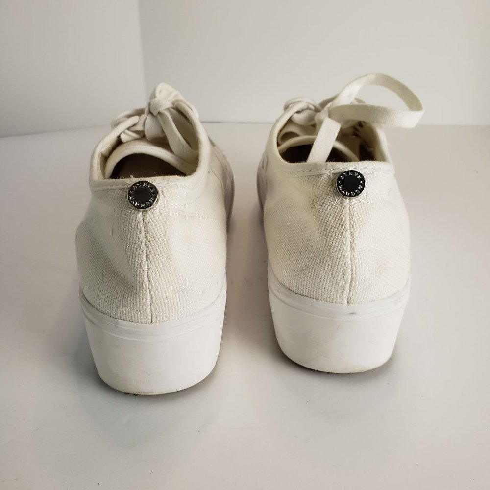 Steve Madden Emmi Platform Lace Up Sneakers White Chunky Canvas Shoes Size 8.5 - Picture 6 of 12
